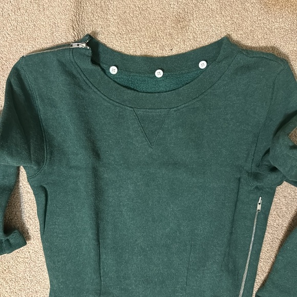 Band of Outsiders Green Emerald Sweater Dress with Fur Faux Collar size S - Picture 13 of 14
